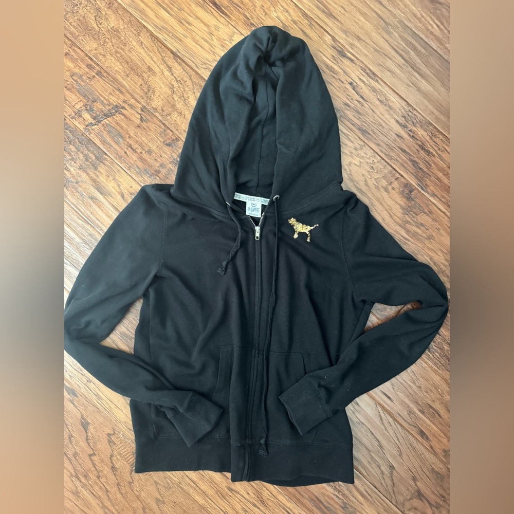 PINK Victoria’s Secret vintage Hoodie with Gold Accent sequins